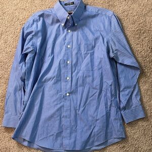 Kirkland Signature Blue Striped Dress Shirt